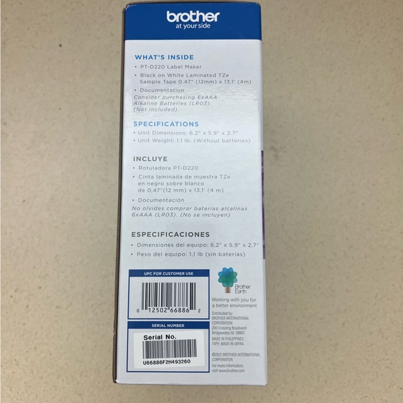 COPY - NWT Brand New In Box Brother P-Touch Label Maker D220 White - Picture 8 of 8